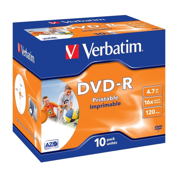 VERBATIM Printable recordable blank discs DVD-R-WIDE-INKJET