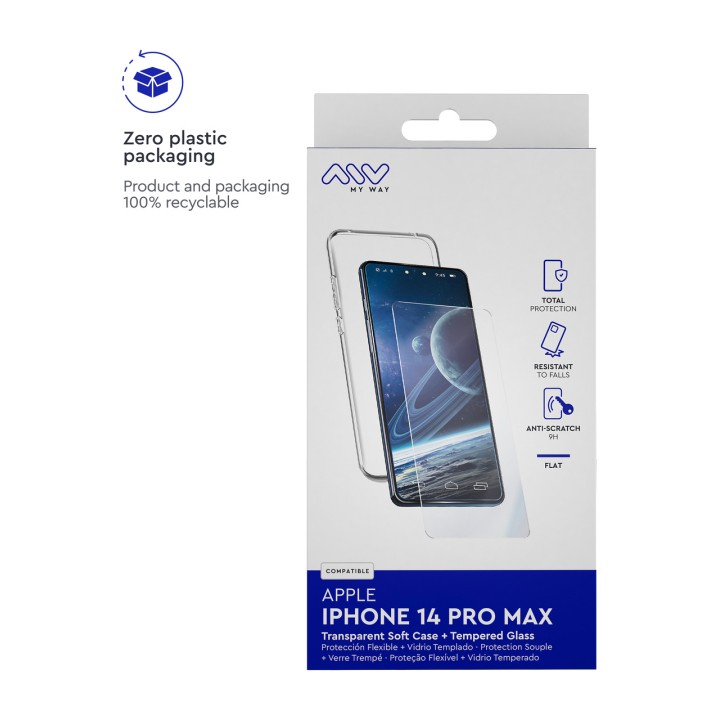 MYWAY Funda TPU con protector de pantalla en cristal 878243