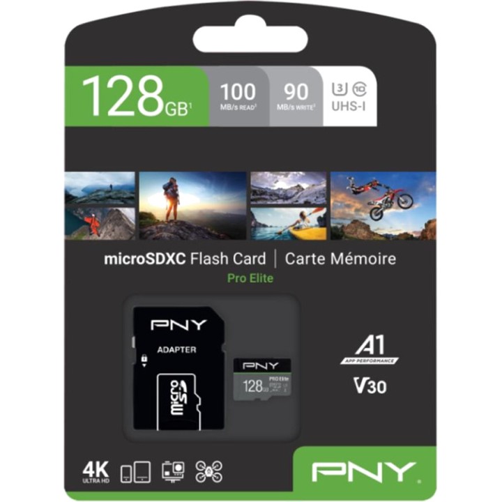 PNY Tarjeta de memoria microSDXC PRO-ELITE 128GB C10 UHS-I