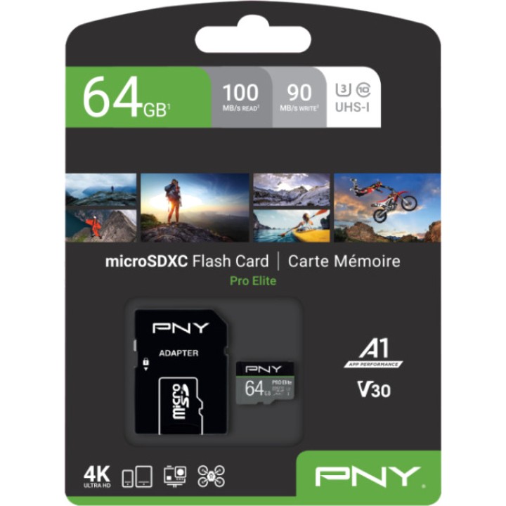 PNY Scheda di memoria microSDXC PRO-ELITE 64GB C10 UHS-I U3