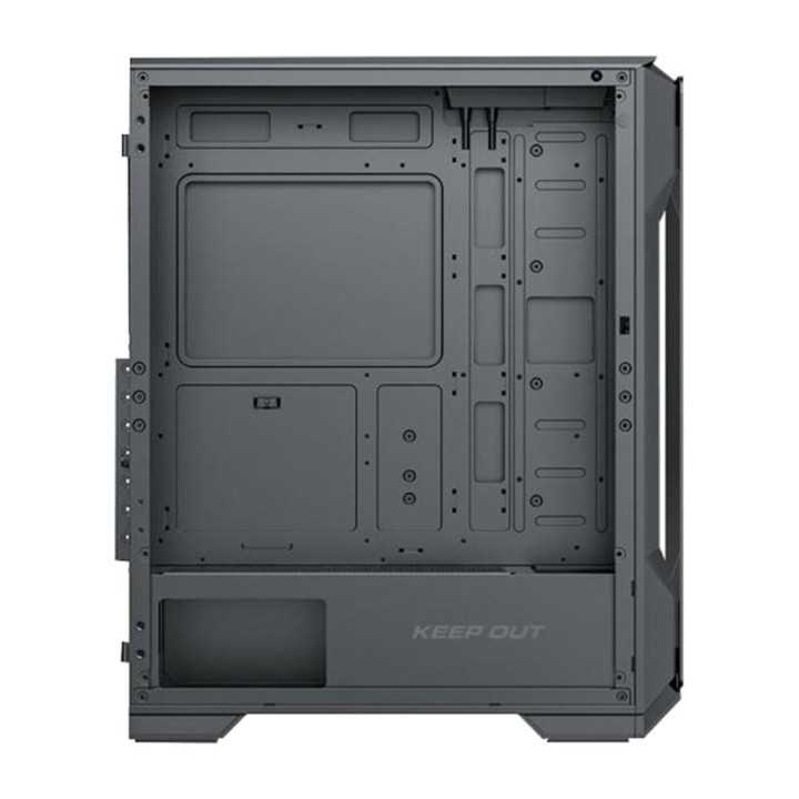 KEEP OUT Mid-tower gaming computer case with tempered glass