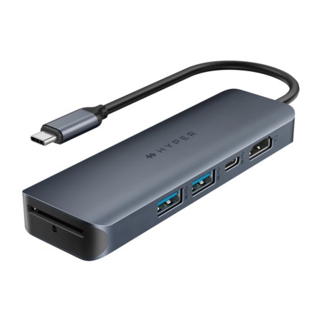 hub usb-c multipuerto con carga power delivery hyperdrive-ecosmart-gen2 6en1 100w