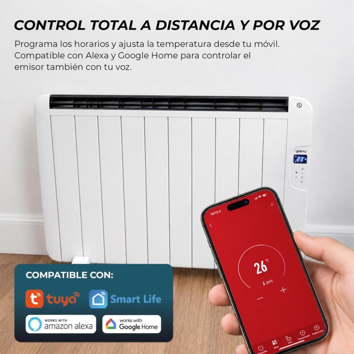 YOEVU Elektrischer Aluminiumheizkörper mit WLAN,