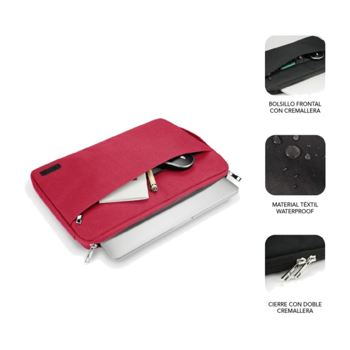 SUBBLIM Laptop sleeve with front pocket and double zipper
