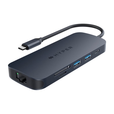 hub usb-c multipport avec charge power delivery hyperdrive-ecosmart-gen2 8en1 140w pd3.1