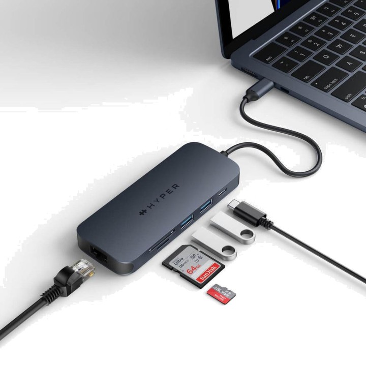 HYPER USB-C-Multiport-Hub mit Power-Delivery-Ladefunktion