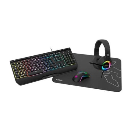 pacchetto di periferiche gaming con tastiera, mouse, tappetino e cuffie kenya 8000dpi