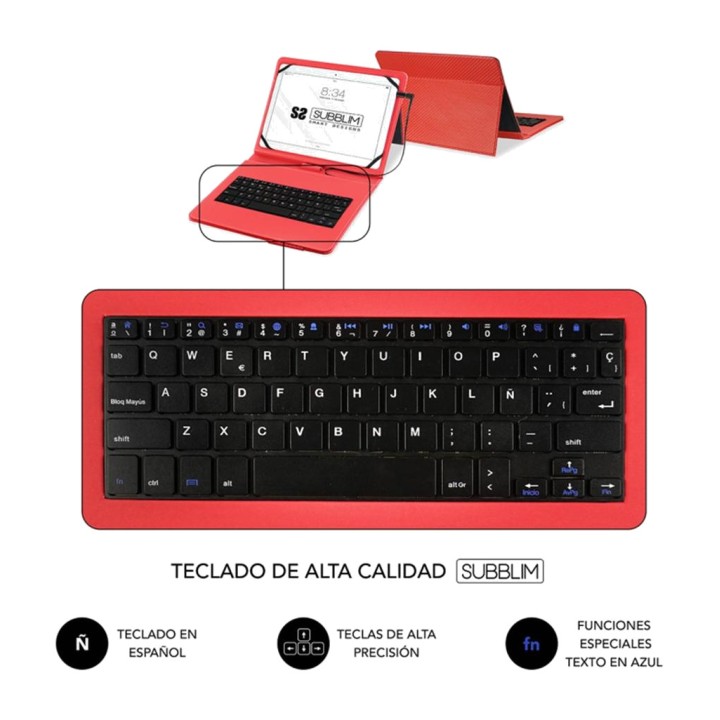 SUBBLIM Case with USB cable keyboard for 10.1-inch tablet