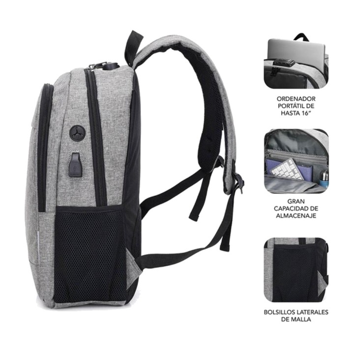 SUBBLIM Zaino antifurto con lucchetto a combinazione per