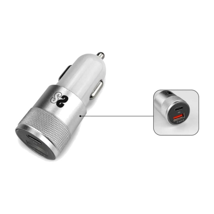 SUBBLIM Caricabatteria da auto con porte USB-A e USB-C Power