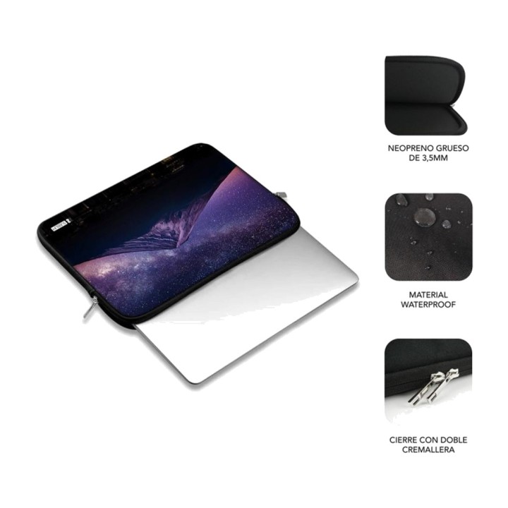 SUBBLIM Neopren-Laptophülle mit Bergmotiv für Laptops von
