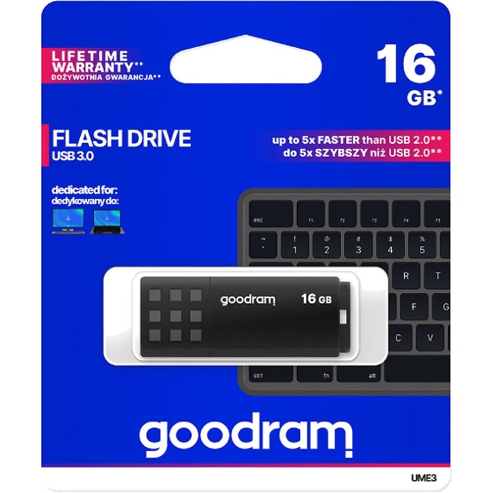 GOODRAM USB 3.0 flash drive with cap UME3 16GB DSP0000016350