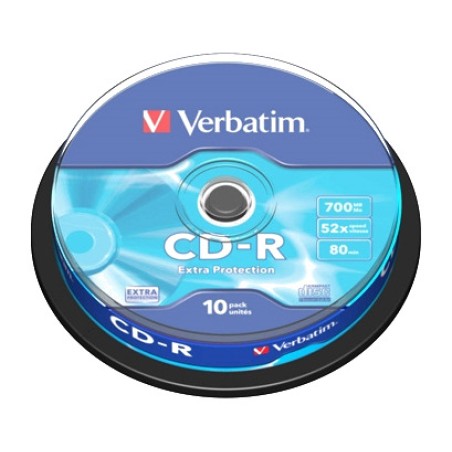 disques compacts enregistrables cd-r-extra-protection 700mb 52x-spindle 10 uds 43437
