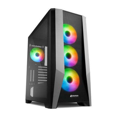 midi-tower-pc-gehäuse mit gehärtetem glas und 4 rgb-lüftern tg7m atx-120mm