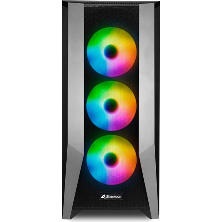 SHARKOON Midi-Tower-PC-Gehäuse mit gehärtetem Glas und 4
