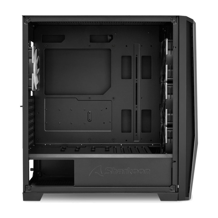 SHARKOON Caja de PC semitorre con cristal templado y 4