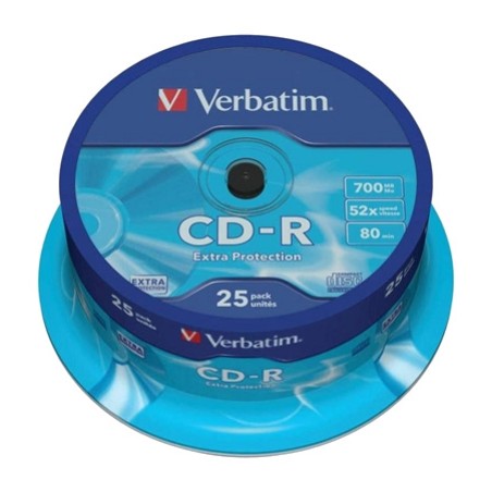 disques compacts enregistrables cd-r-extra-protection 700mb 52x-spindle 25 uds 43432
