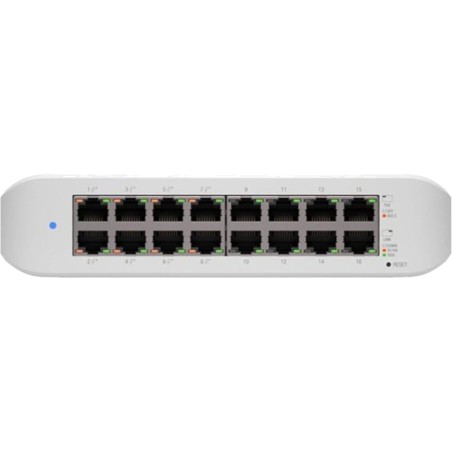 switch gestionable compacto con alimentación por ethernet unifi usw-lite-16-poe