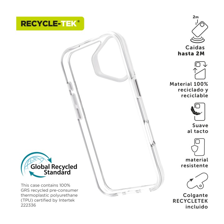 MUVIT Recycelte stoßfeste Handyhülle SHOCKPROOF-2M IPHONE-16