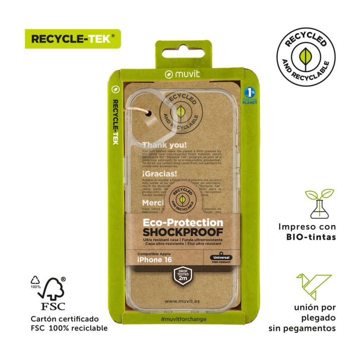 MUVIT Funda antigolpes reciclada para móvil SHOCKPROOF-2M