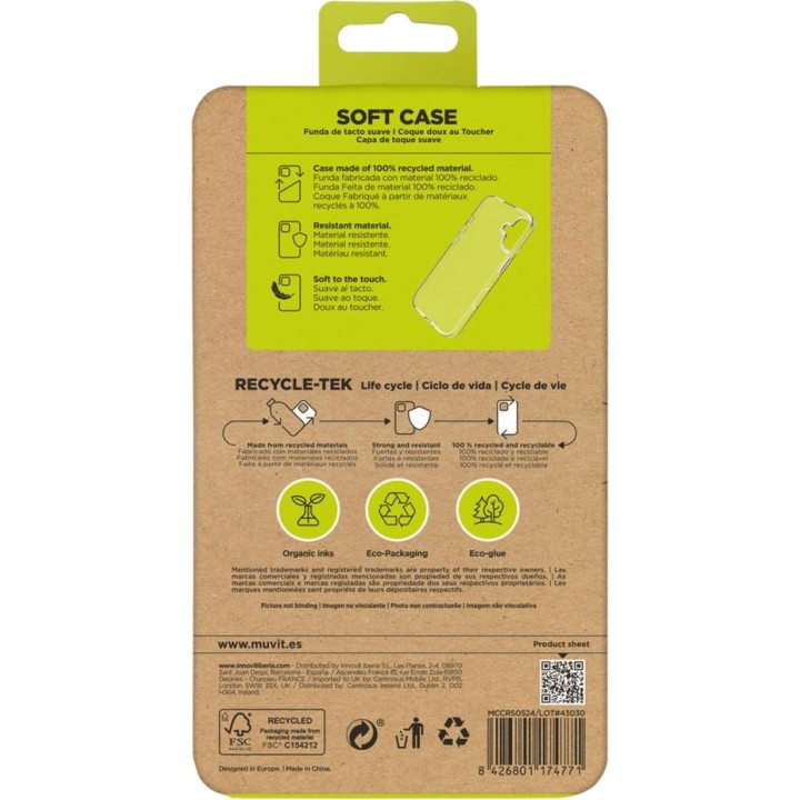 MUVIT Recycelte Handyhülle RECYCLETEK-IPHONE 16