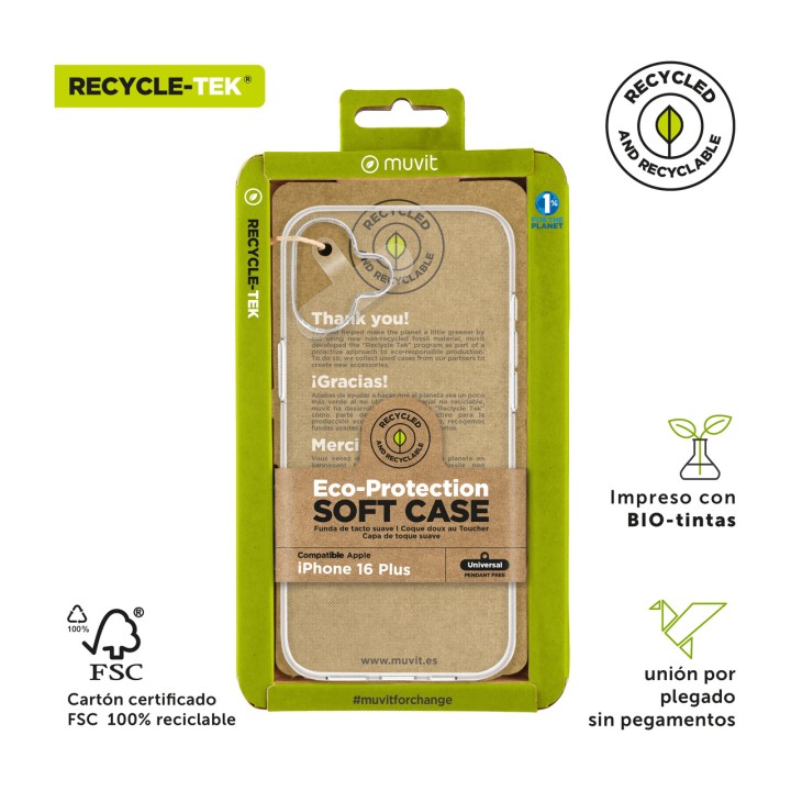 MUVIT Recycled phone case RECYCLETEK-IPHONE 16 PLUS