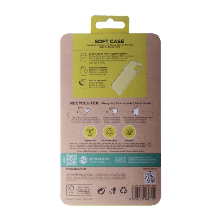MUVIT Recycled antibacterial phone case RECYCLETEK-IPHONE 11