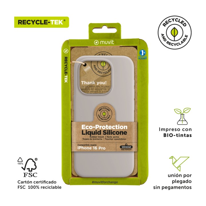 MUVIT Capa de silicone líquido reciclado para telemóvel