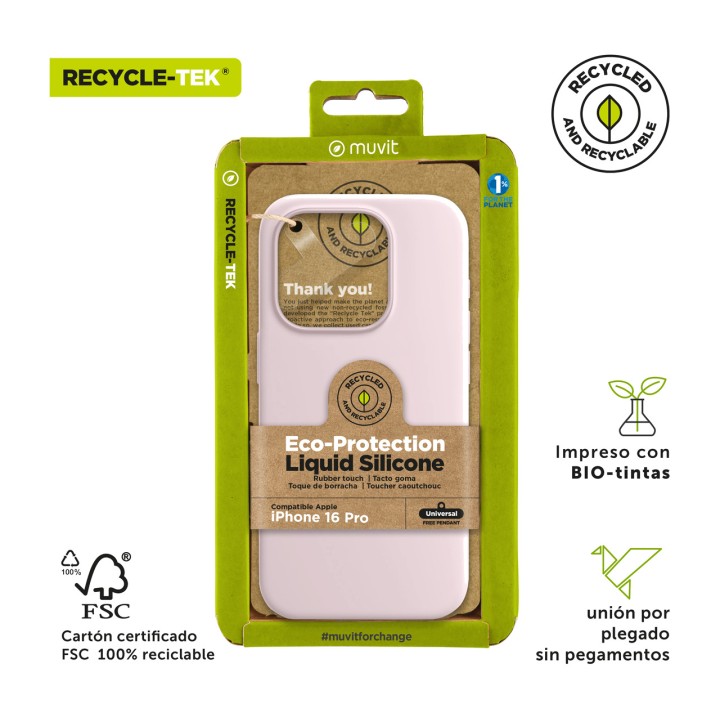 MUVIT Funda de silicona líquida reciclada para móvil