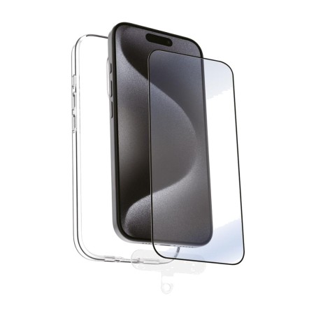 recycelte handyhülle mit displayschutz aus gehärtetem glas recycletek-pack iphone-16 pro