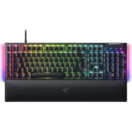 teclado mecánico gaming con switches táctiles sonoros y distribución estadounidense blackwidow-v4 green-switch