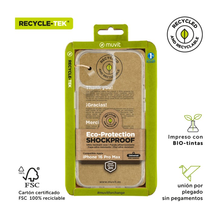 MUVIT Recycled shockproof phone case SHOCKPROOF-2M IPHONE-16