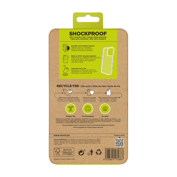 MUVIT Cover antiurto riciclata per smartphone SHOCKPROOF-2M