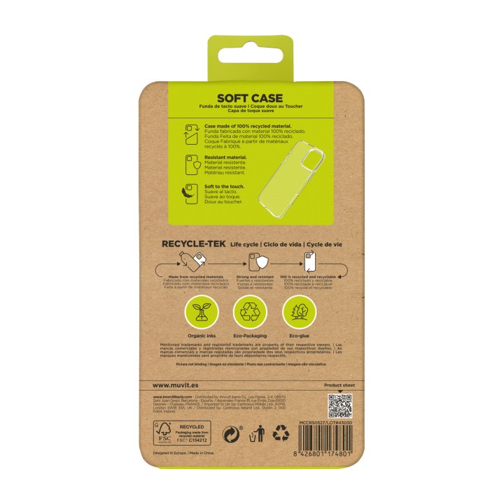 MUVIT Coque de téléphone recyclée RECYCLETEK-IPHONE 16 PRO