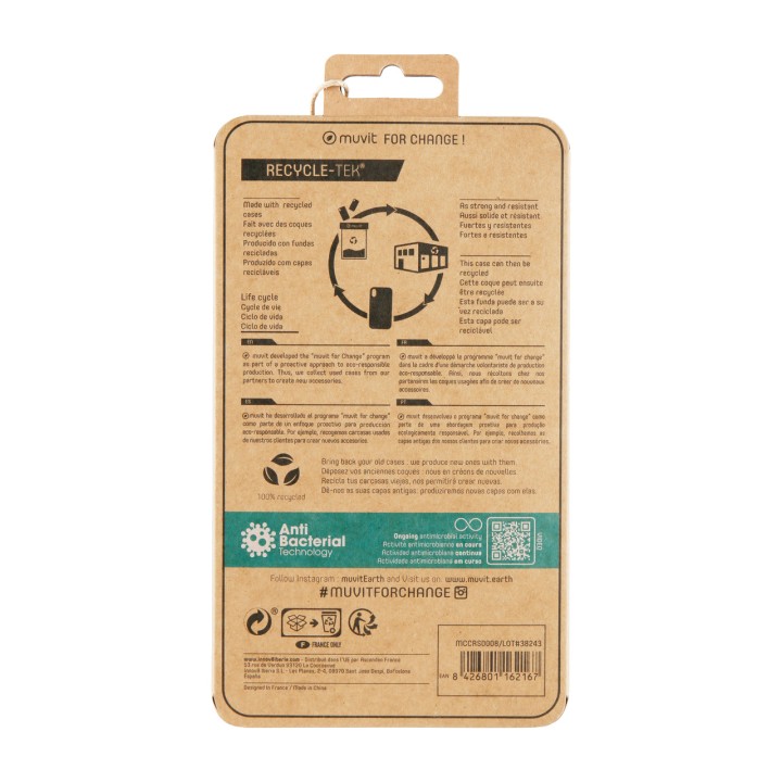 MUVIT Funda antibacteriana reciclada para móvil