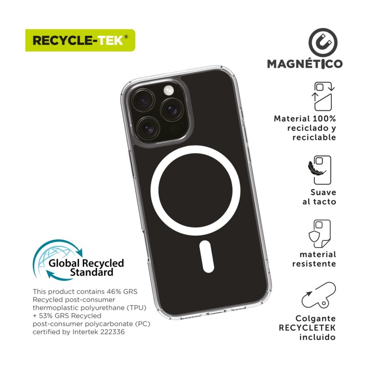 MUVIT Recycled magnetic phone case RECYCLETEK-MAGSAFE