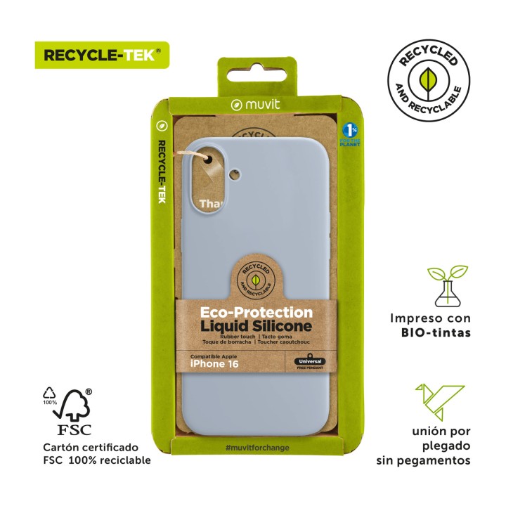MUVIT Funda de silicona líquida reciclada para móvil