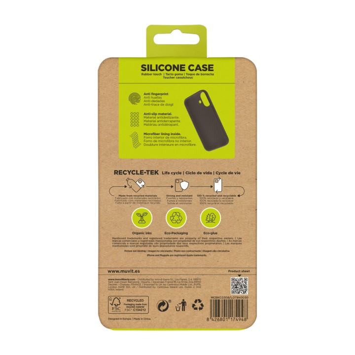 MUVIT Funda de silicona líquida reciclada para móvil