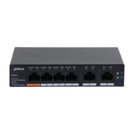 switch cloud gestionado poe de 6 puertos gigabit dh-cs4006-4gt-60
