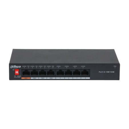 switch poe no gestionado de 8 puertos fast ethernet dh-pfs3008-8et-60