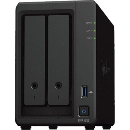 2-bay network video recorder with ai for video surveillance dva1622 4k