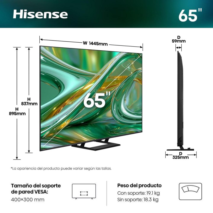 HISENSE QLED Mini Τηλεόραση LED 4K ULED 65E8S 65"