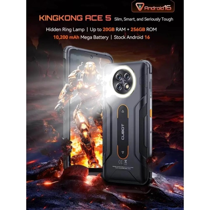 CUBOT Lukitsematon, kestävä älypuhelin KING KONG ACE 5 256GB