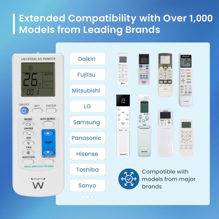 EWENT Télécommande universelle pour climatiseur EW1579
