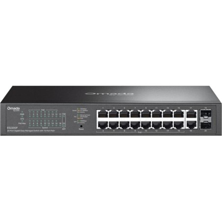 switch gigabit poe+ administrable à 20 ports omada es220gp 2x-sfp