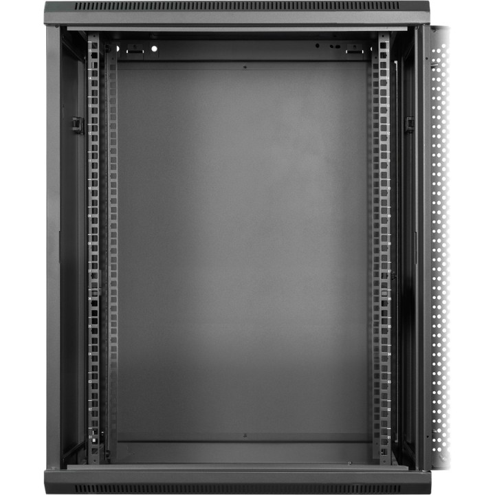 PHASAK Nástěnná rack skříň se dveřmi z tvrzeného skla 19"