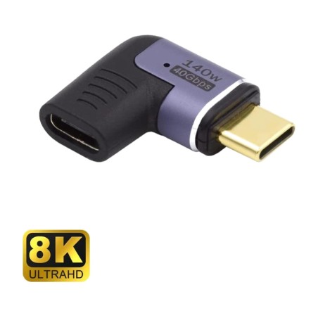 magnetisk vinklad usb-c-adapter ec1048 usb4 140w 40gbps 8k