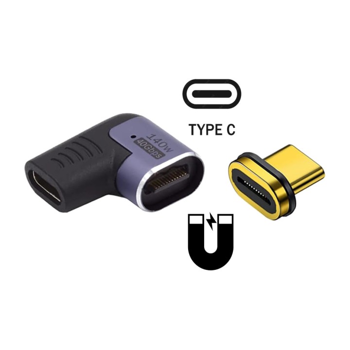 EWENT Adaptador magnètic en angle USB-C EC1048 USB4 140W