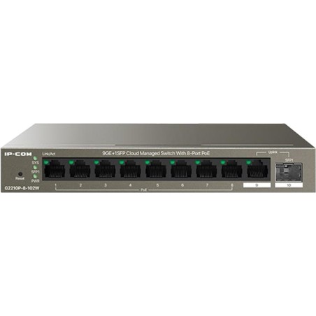8-port gigabit cloud-managed poe switch with sfp uplink g2210p 102w