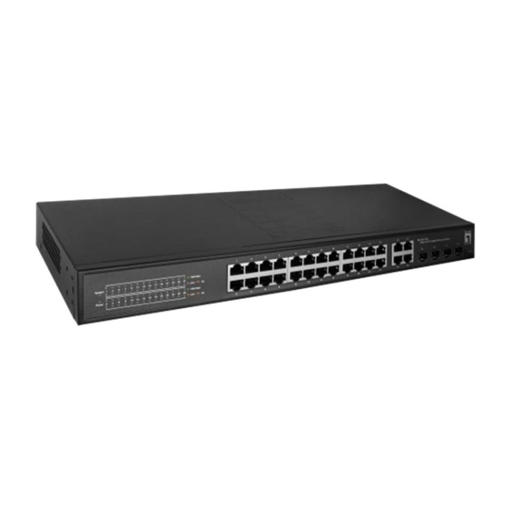 LEVELONE Switch gestionable de 24 puertos Gigabit y 4 combo